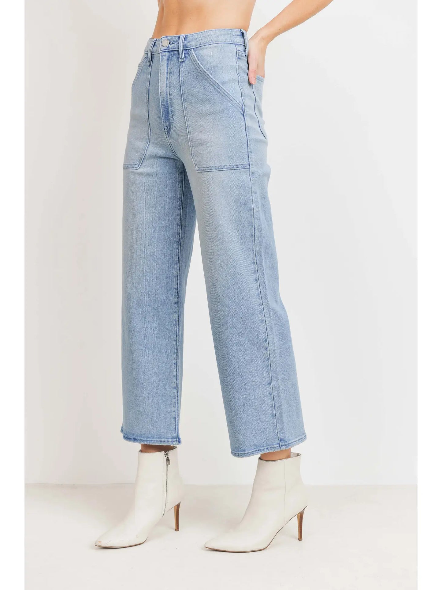 Tasha Cargo Pocket Wide Leg Denim