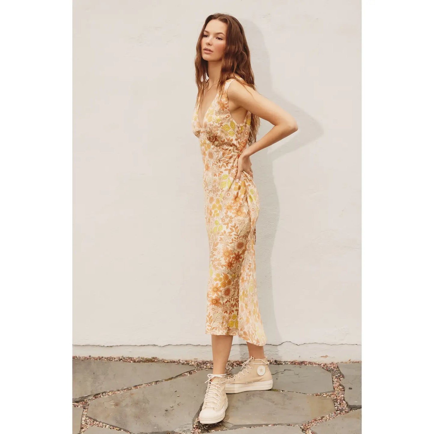 After Sunset V Neck Midi Dress