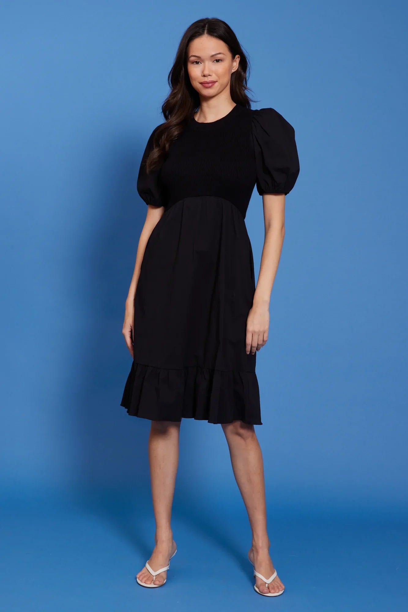 Mela Mixed Knit Dress