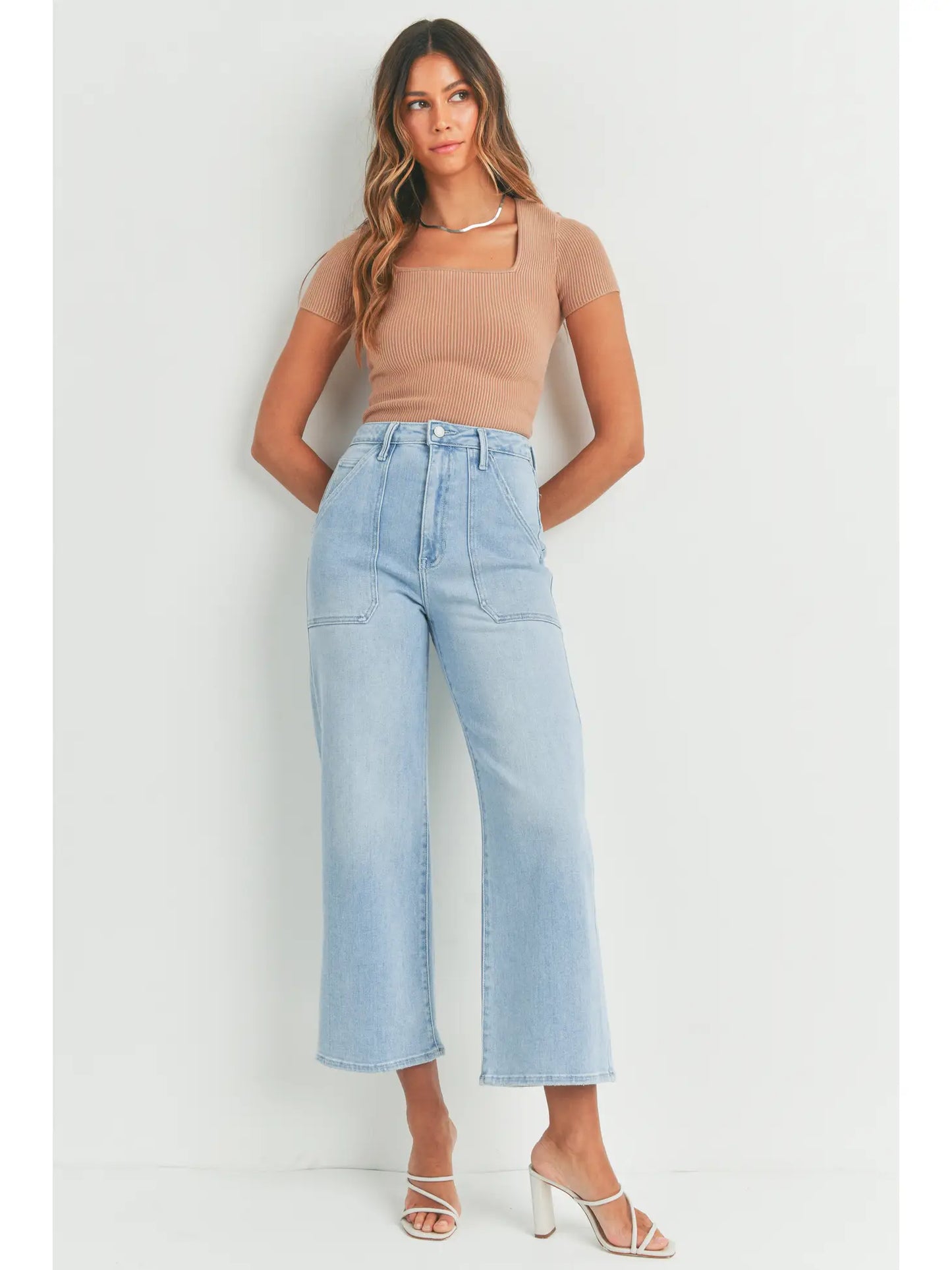 Tasha Cargo Pocket Wide Leg Denim