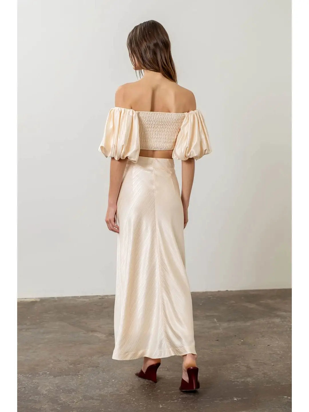Satin Effect Midi Skirt