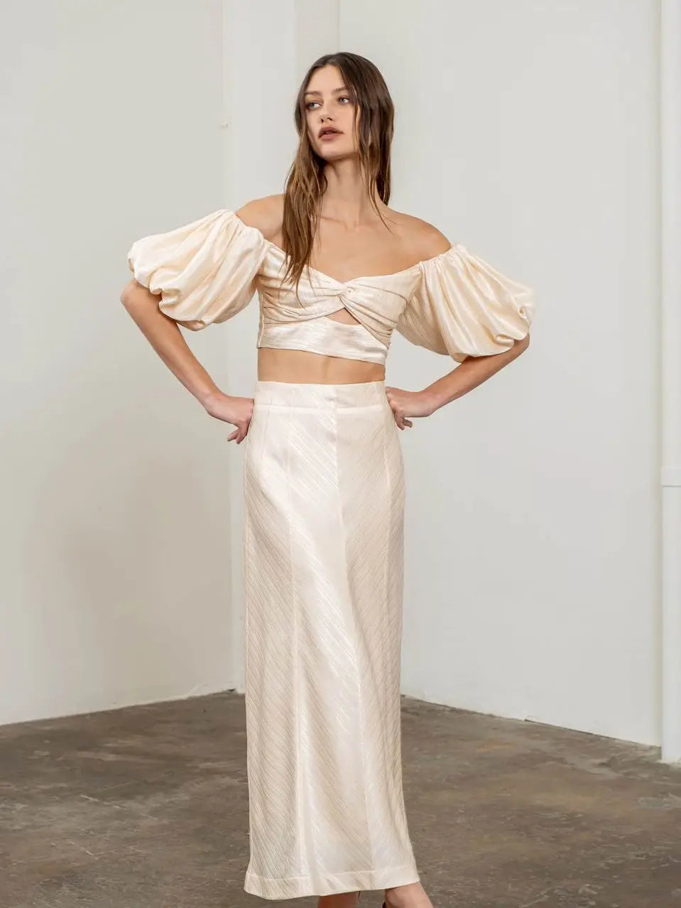 Twist Satin Effect Crop Top