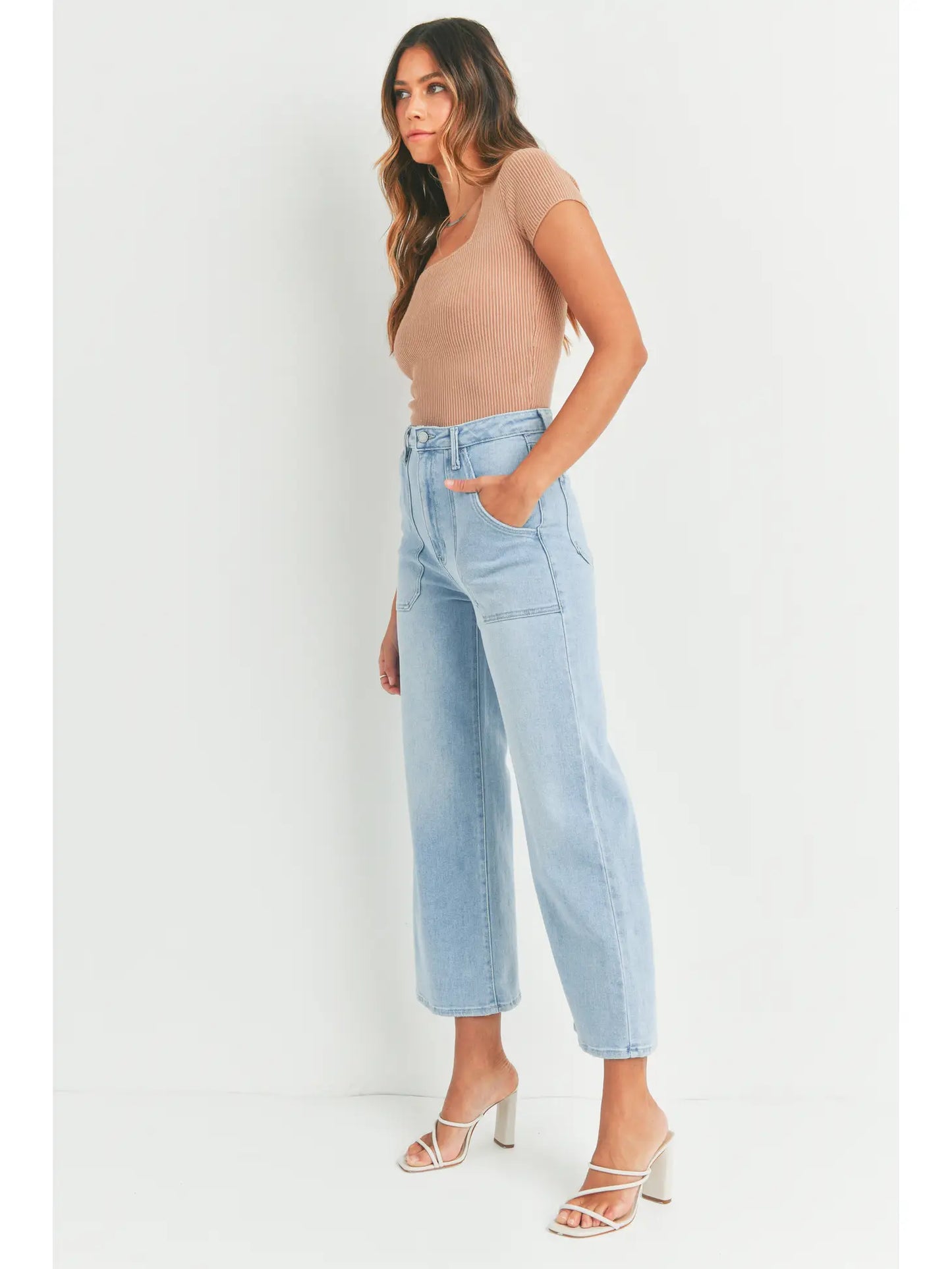 Tasha Cargo Pocket Wide Leg Denim