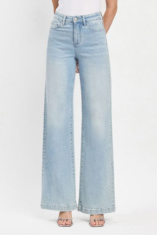 High Rise Full Length Wide Leg Jeans