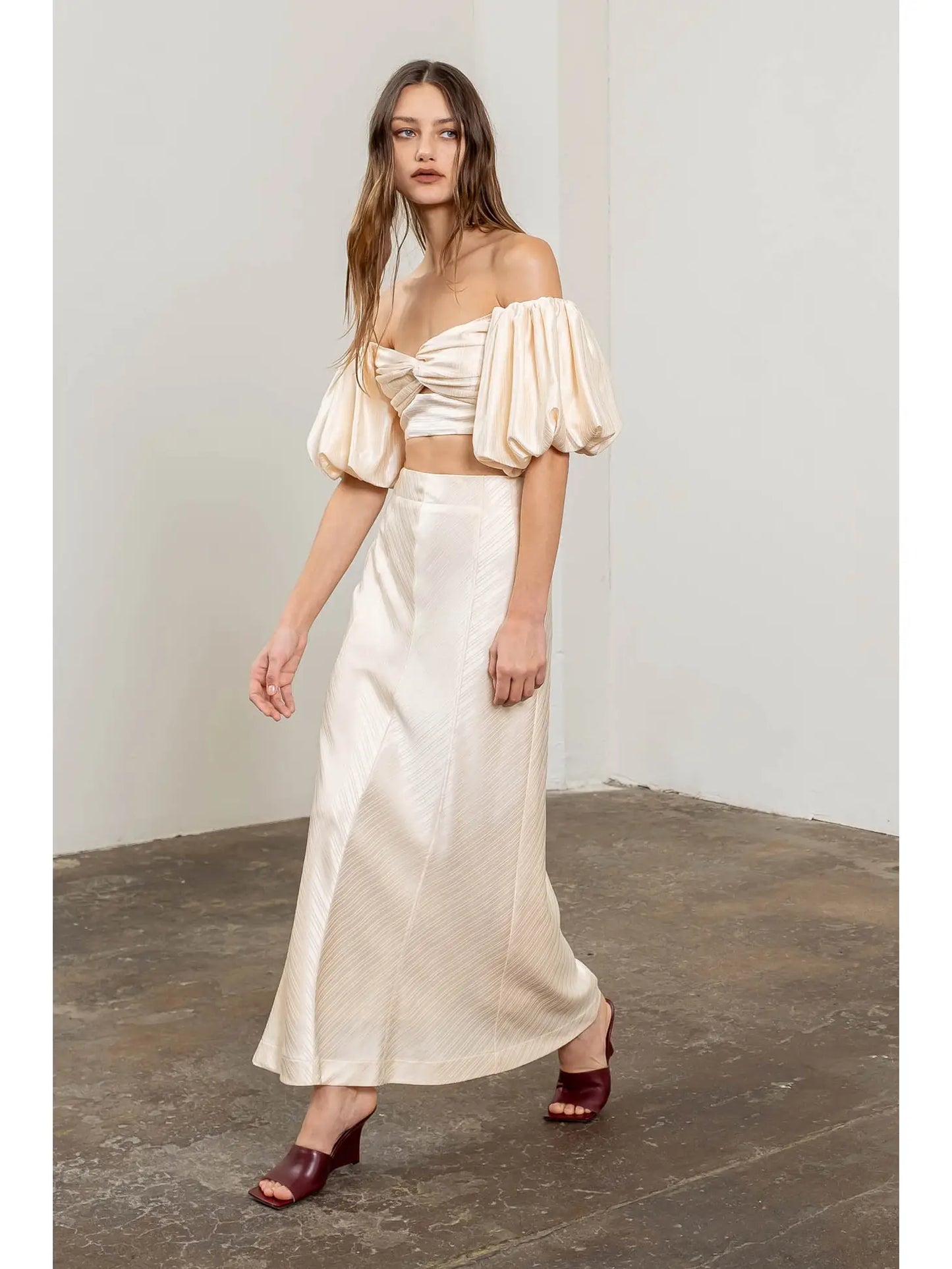 Twist Satin Effect Crop Top