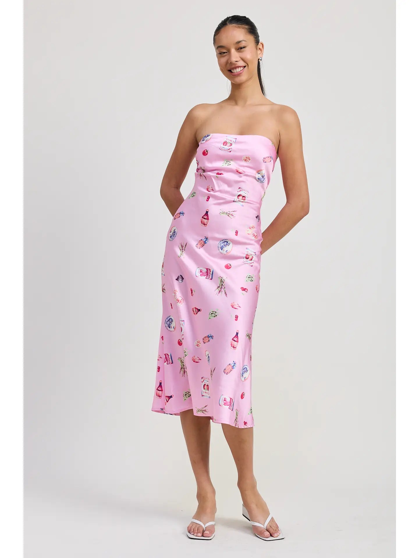 Bias Cut Tube Midi Dress