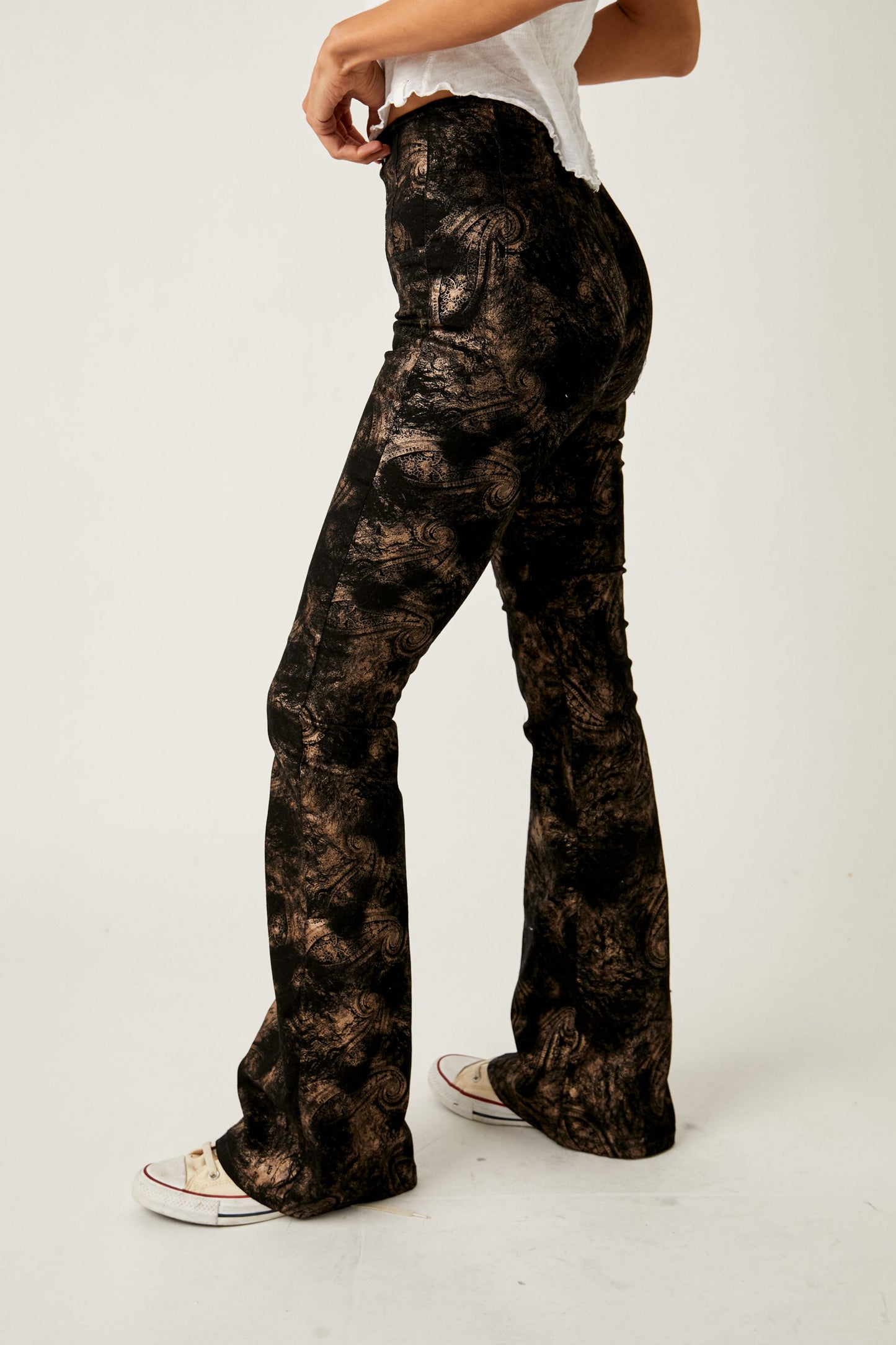 Jayde Metallic Flare Jeans