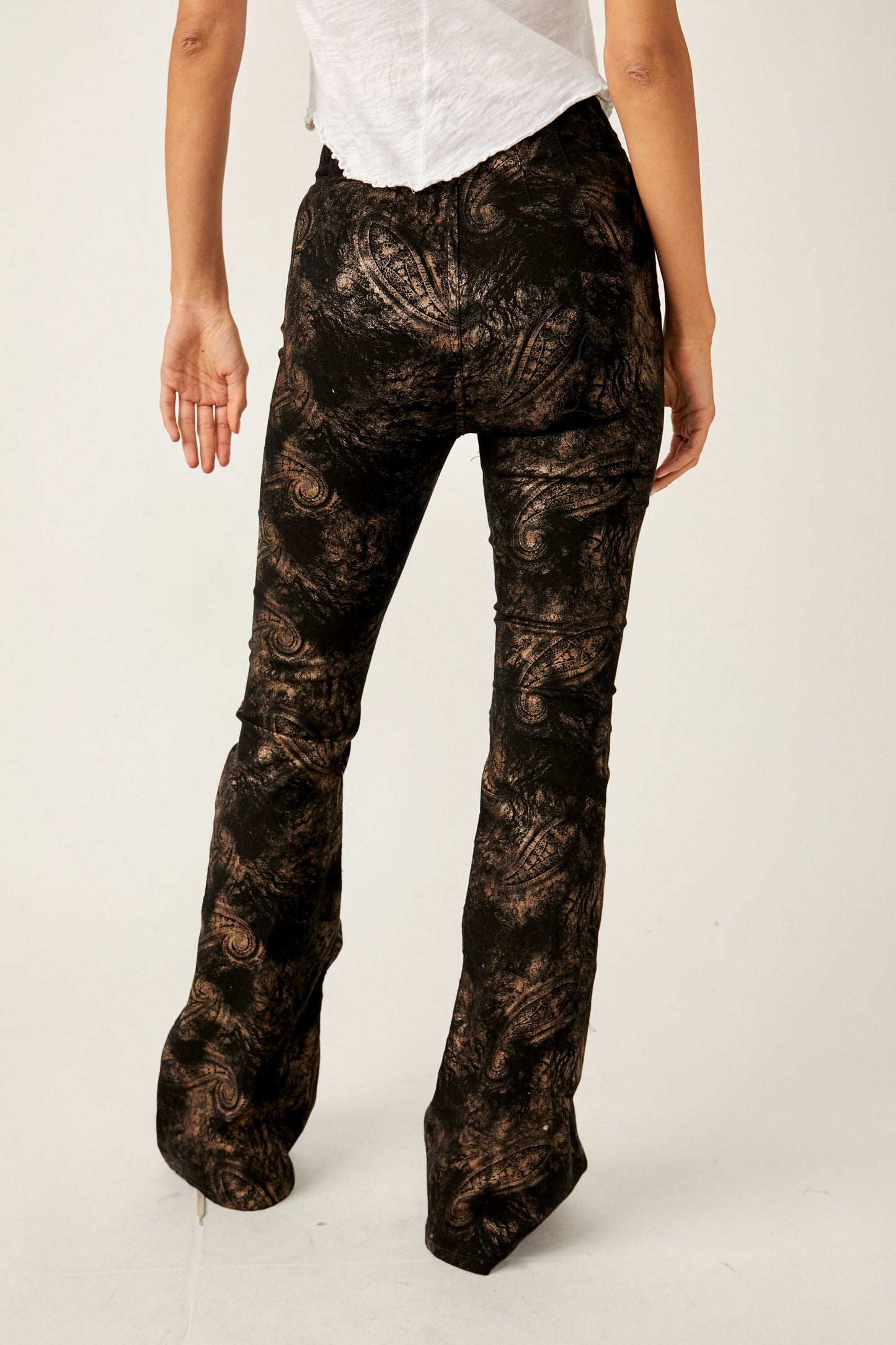 Jayde Metallic Flare Jeans