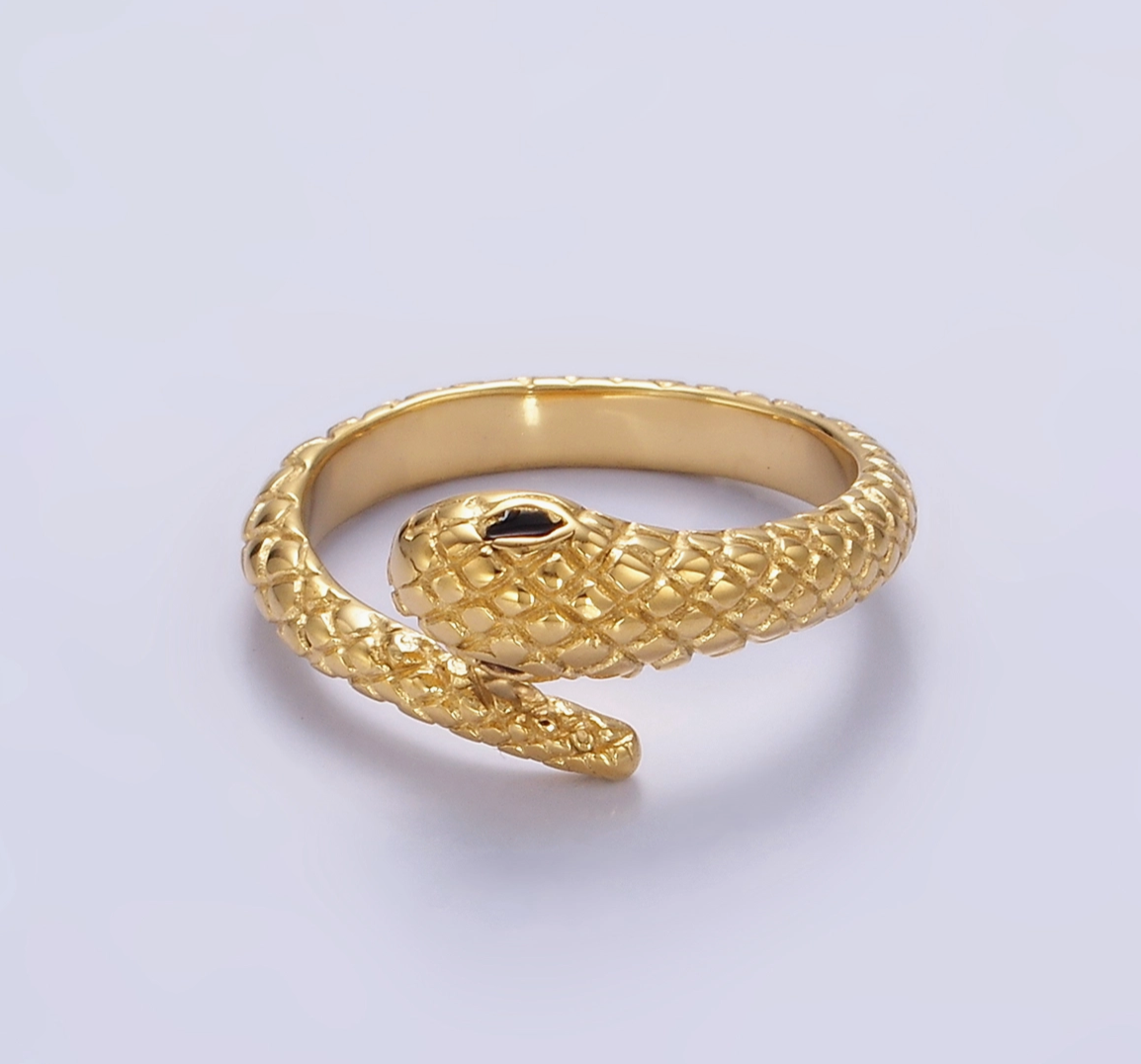 Stainless Steel Scaled Snake Wrap Ring