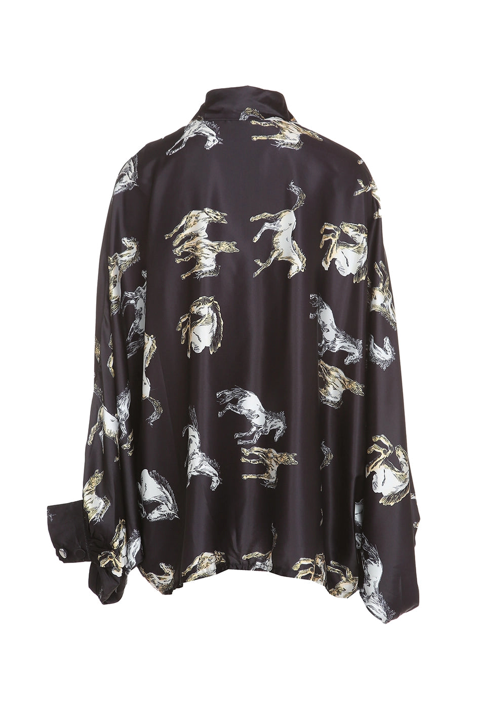 Horse Printed Satin Blouse