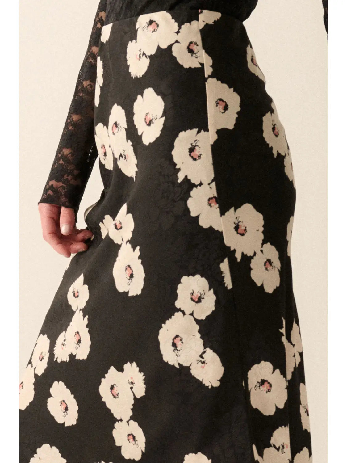 Floral High-Waist Woven Maxi Skirt