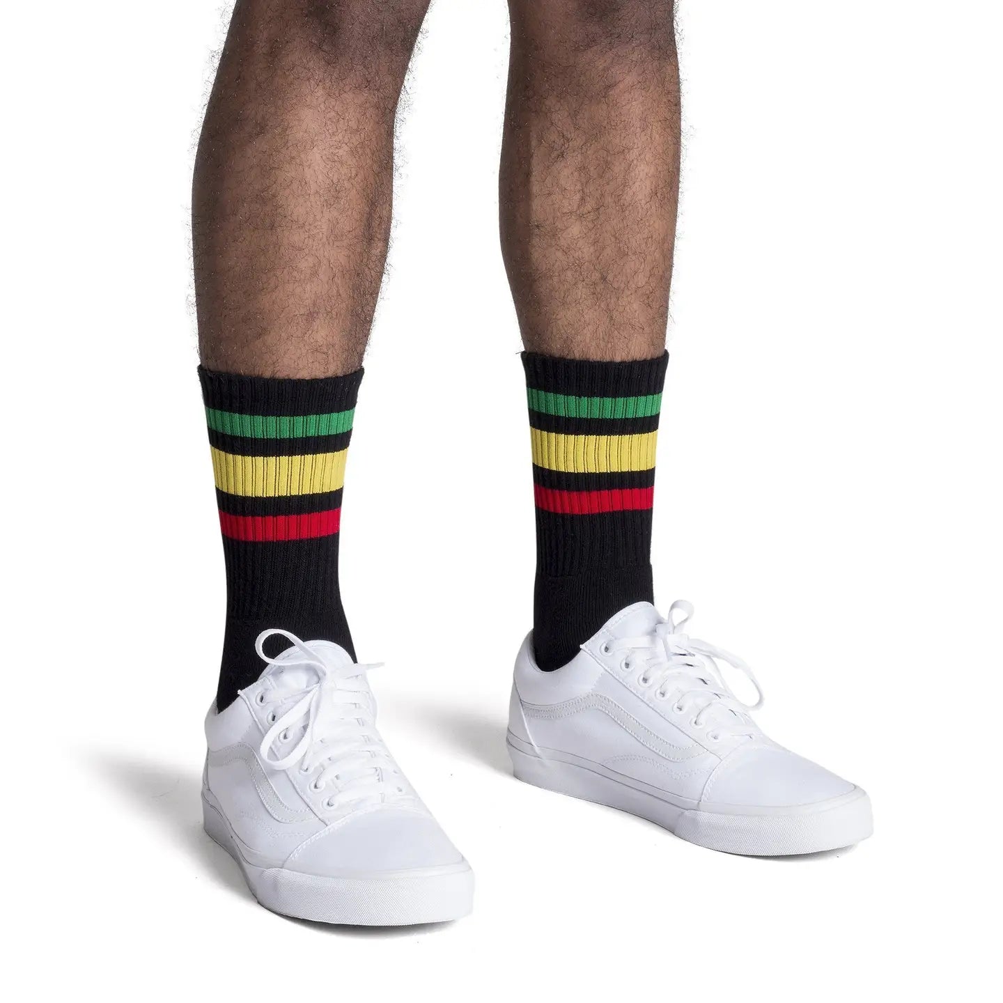 SOCCO Crew | Black with Rasta Stripes