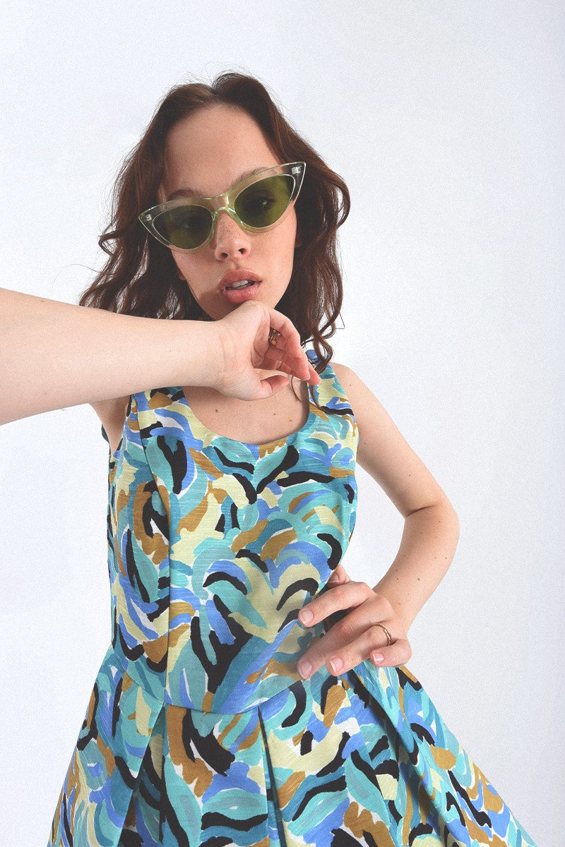 Printed Playsuit Bare Back