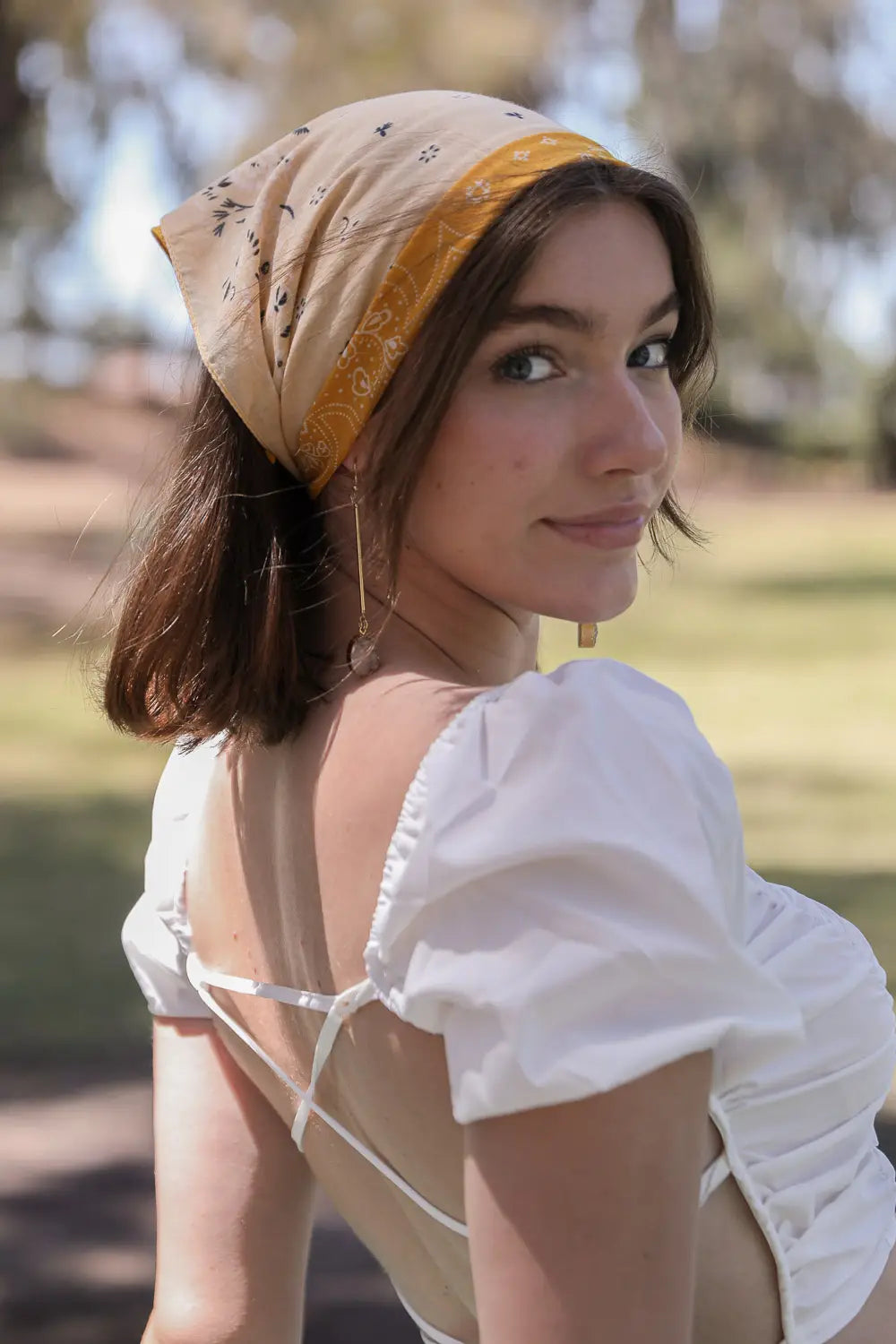 Two Tone Western Floral Bandana