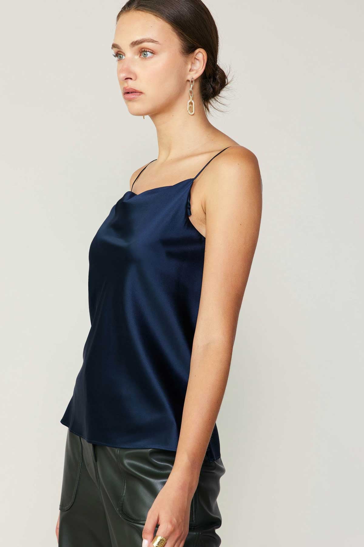 Cowl Neck Silk Cami Top