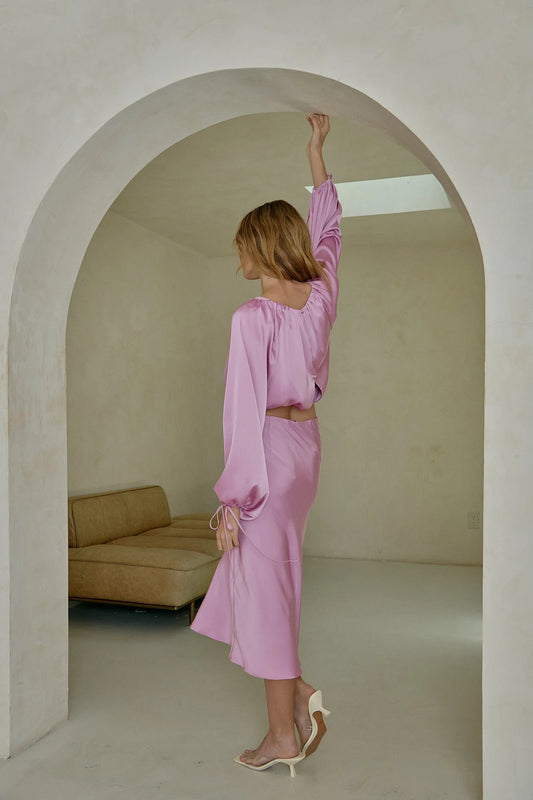 Pink Satin Top