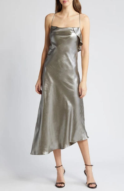 Trish Metallic Asymmetric Dress