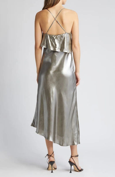 Trish Metallic Asymmetric Dress
