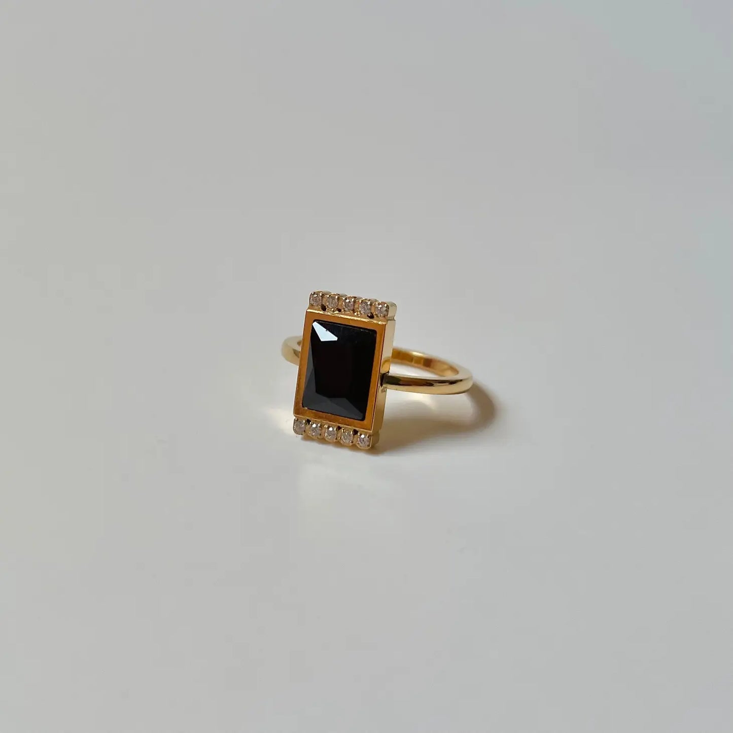 Izra Black Stone Ring