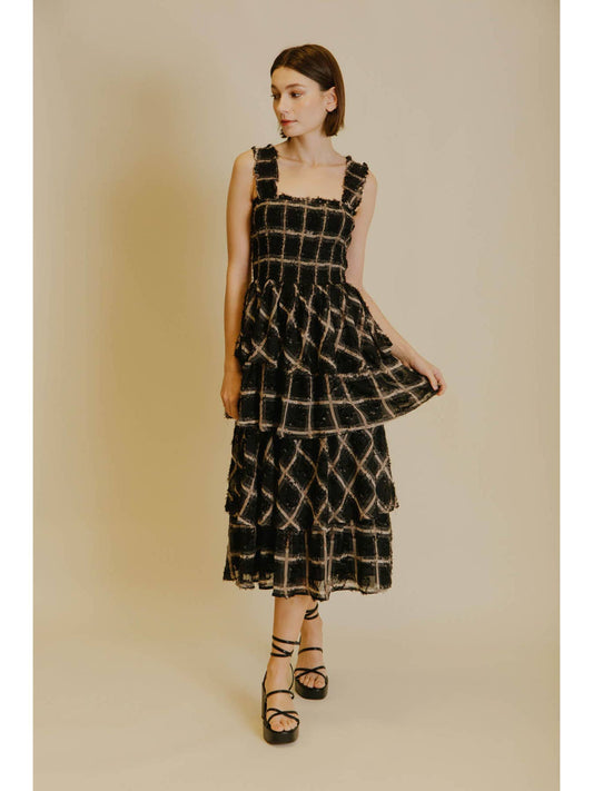 Checkered and Tiered Dress