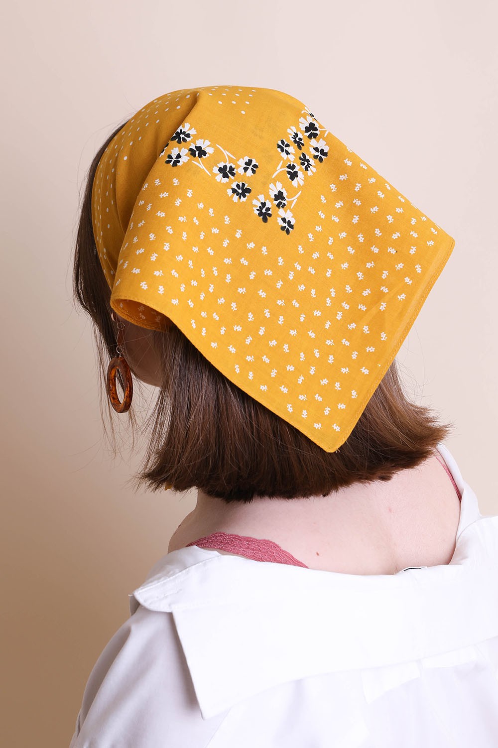 Dot and Floral Border Bandana