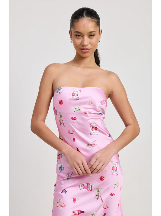 Bias Cut Tube Midi Dress