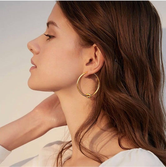 Natalie knot Gold Hoop
