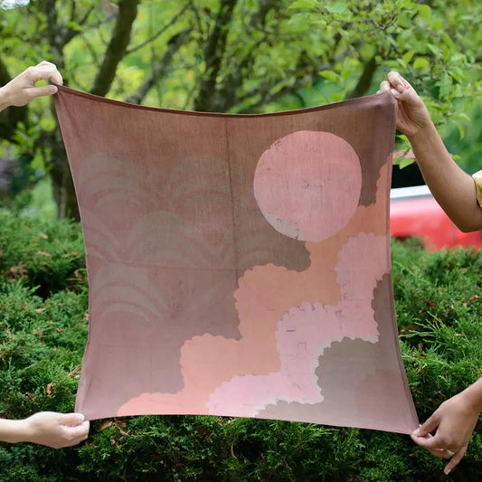 Handmade Plant Block Print Terracotta Bandana | Wanderlust
