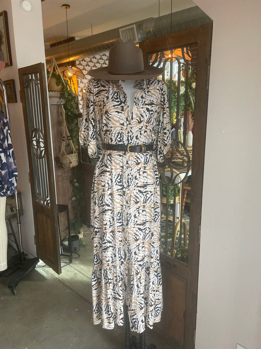black floral printed maxi dress