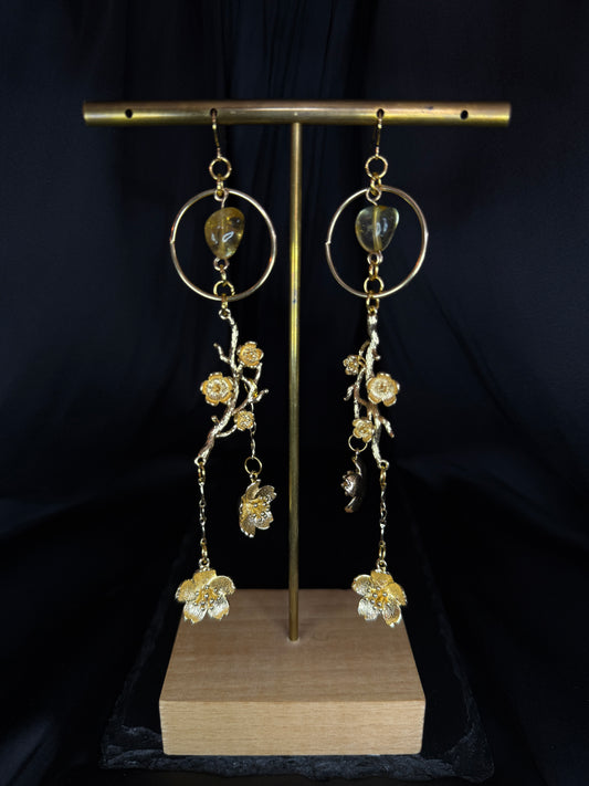 18k gold plated long florals