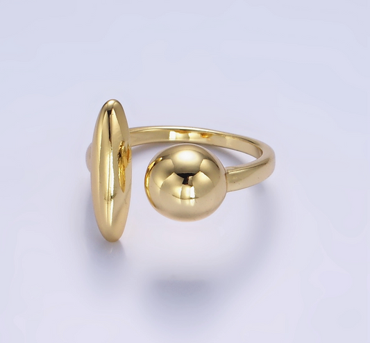 24K Gold Filled Round Sphere Shaped Wrapped Ring