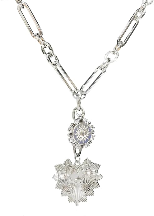Sun Heart Charm Choker Necklace