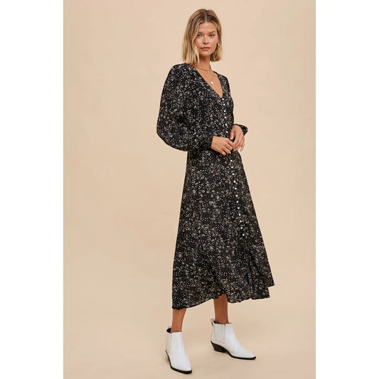 Viscose Floral Button Dress