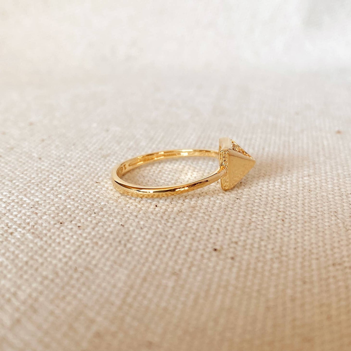 18k Gold Filled Pyramid Ring