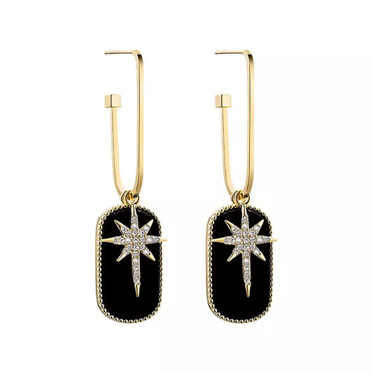 Zara Black Drop Earrings