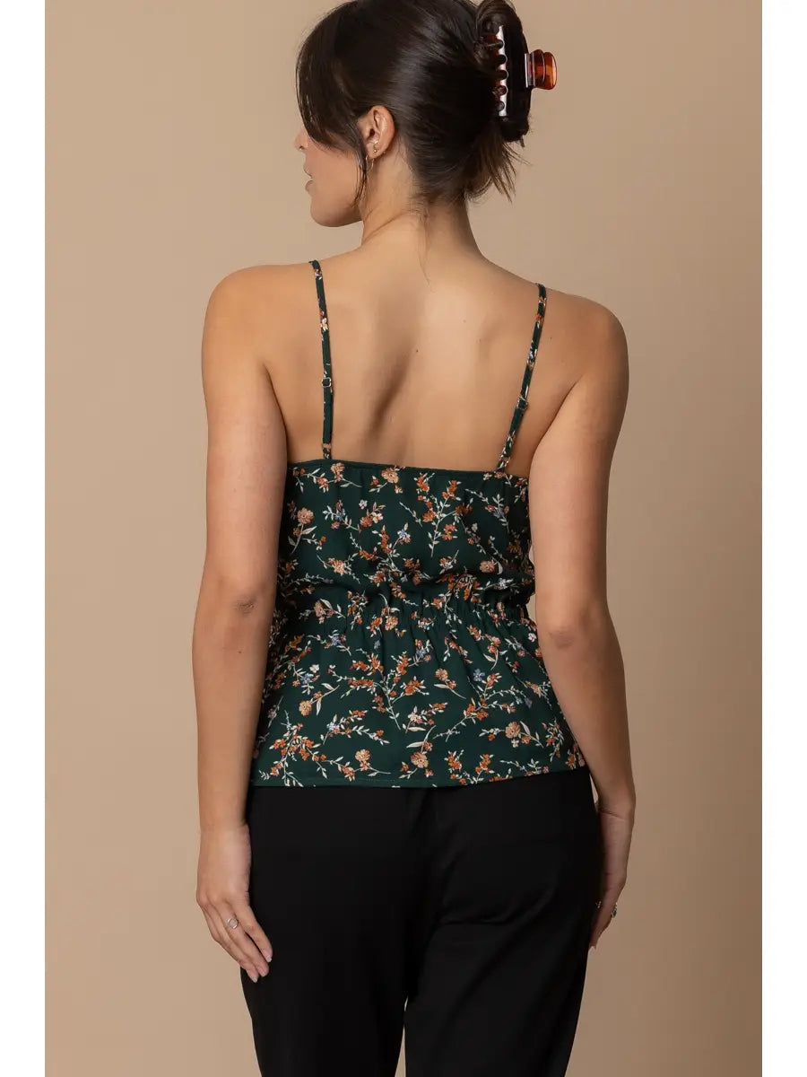Floral Print Twist Front Cami Top