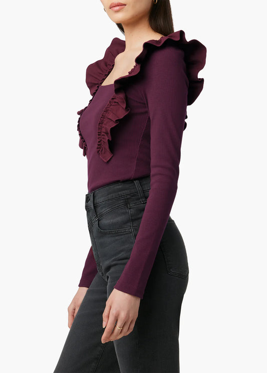 The Liv Ruffle Knit Top