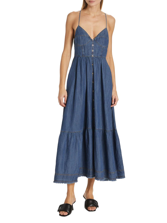 En Saison Sere Denim Midi-Dress