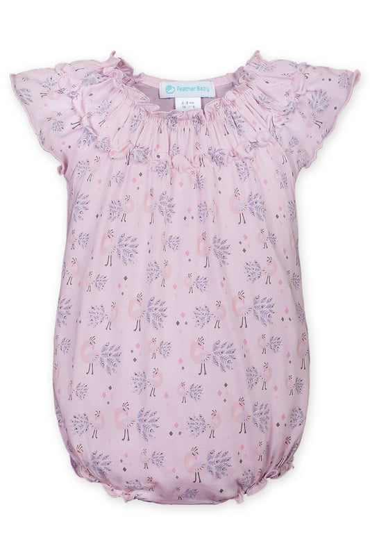 Ruched Bubble - Peacock on Pink