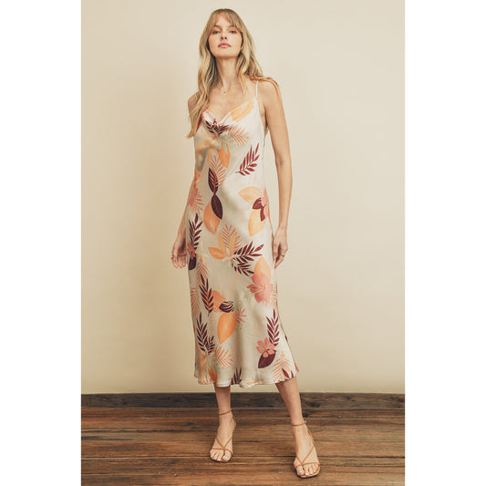 Sundown Cowl-Neck Slip Dress